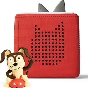 Toniebox Audio Player Starter Set with Playtime Puppy Listen Learn, and Play RED